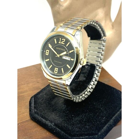 Armitron Men's Watch 20/4591TT Black Dial Quartz Two Tone Stainless Steel 39mm - Picture 14 of 14